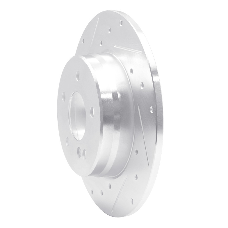 Mercedes-Benz C230 Brake Rotor (1) - Rear Left - R1 Concepts - Drilled & Slotted - Silver - `94-`11